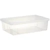 Gifi Rangement|Boîte de rangement dessous de lit blanc transparent avec couvercle 28L