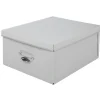 Gifi Rangement|Boîte de rangement en carton gris clair petit modèle