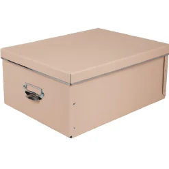 Gifi Rangement|Boîte de rangement en carton rose saumon petit modèle