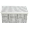 Gifi Entretien Du Linge|Boîte de rangement en plastique motif graphique gris blanc 18L