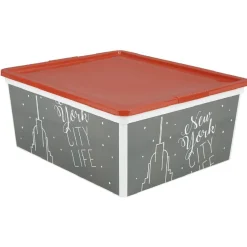 Gifi Entretien Du Linge|Boîte de rangement 18 L design city