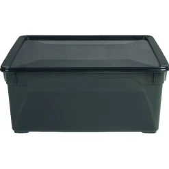 Gifi Entretien Du Linge|Boîte de rangement noire 18 L