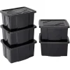 Gifi Rangement|Boîte de rangement noire 30 L x 5
