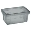 Gifi Rangement|Boîte de rangement noir transparent avec couvercle 4,4L