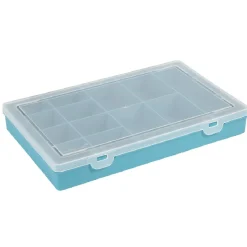 Gifi Rangement|Boîte de rangement plastique 13 compartiments bleu