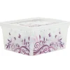 Gifi Rangement|Boîte de rangement plastique 2 L design arabesque