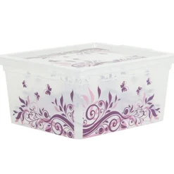 Gifi Rangement|Boîte de rangement plastique 2 L design arabesque