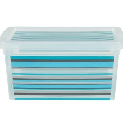 Gifi Rangement|Boîte de rangement plastique 2 L design bayadère