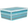 Gifi Rangement|Boîte de rangement plastique 10 L design bayadère