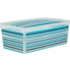 Gifi Rangement|Boîte de rangement plastique 6 L design bayadère
