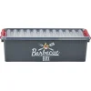 Gifi Entretien Du Linge|Boîte de rangement plastique pour barbecue grise et rouge