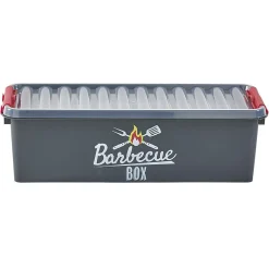 Gifi Entretien Du Linge|Boîte de rangement plastique pour barbecue grise et rouge