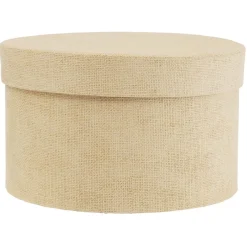 Gifi Rangement|Boîte de rangement ronde beige Ø15xH9cm