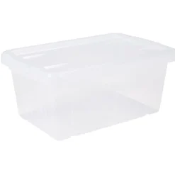 Gifi Rangement|Boîte de rangement transparente avec couvercle 4,4L