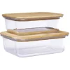 Online Gifi Boîte en verre avec couvercle bambou x2