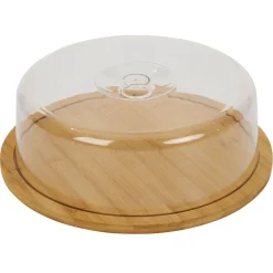 Hot Gifi Boîte à fromage bambou et plastique Ø28,5xH9cm