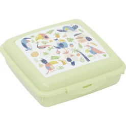 Sale Gifi Boîte à goûter carrée plastique vert 15x14,5xH5cm