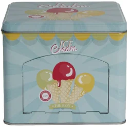 Sale Gifi Boîte à gâteaux bleue décor glace multicolore