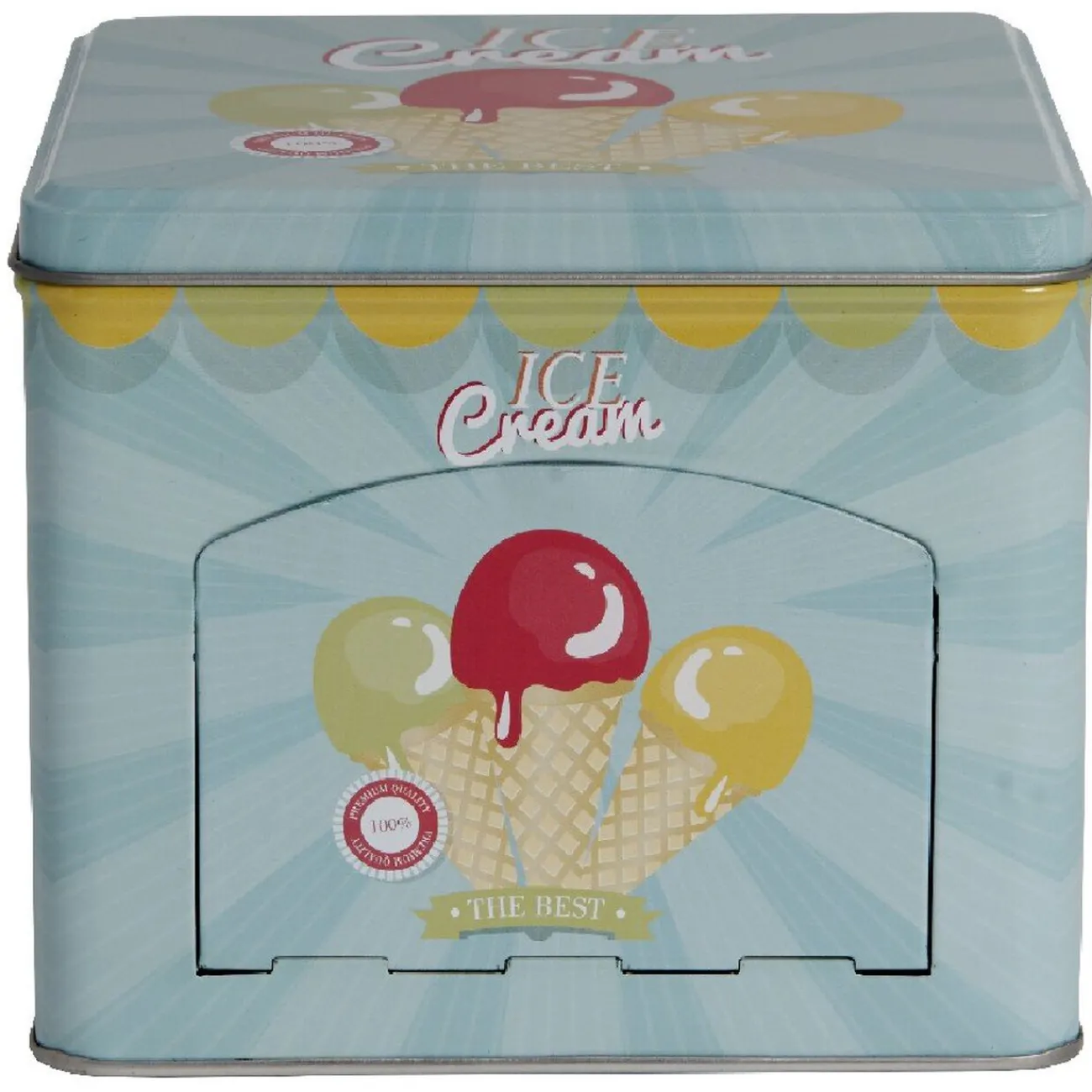 Sale Gifi Boîte à gâteaux bleue décor glace multicolore