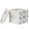 Gifi Nettoyage Et Entretien|Boîte poubelle à coton blanche motif carreau de ciment