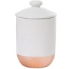 Gifi Nettoyage Et Entretien|Boîte poubelle à coton blanche rose gold
