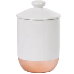Gifi Nettoyage Et Entretien|Boîte poubelle à coton blanche rose gold