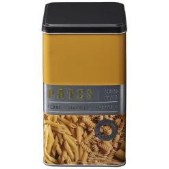 Clearance Gifi Boîte à pâtes carrée en métal décorée jaune moutarde
