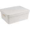 Gifi Entretien Du Linge|Boîte rangement en plastique blanc design relief 11L