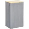 Online Gifi Boîte rectangulaire métal embossée couvercle bambou 12,8x10xH20,5cm
