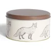 New Gifi Boîte ronde en métal Ø13,5cm motif renard marron