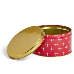 Hot Gifi Boîte ronde en métal rouge irisé et doré Ø13,5xH7cm