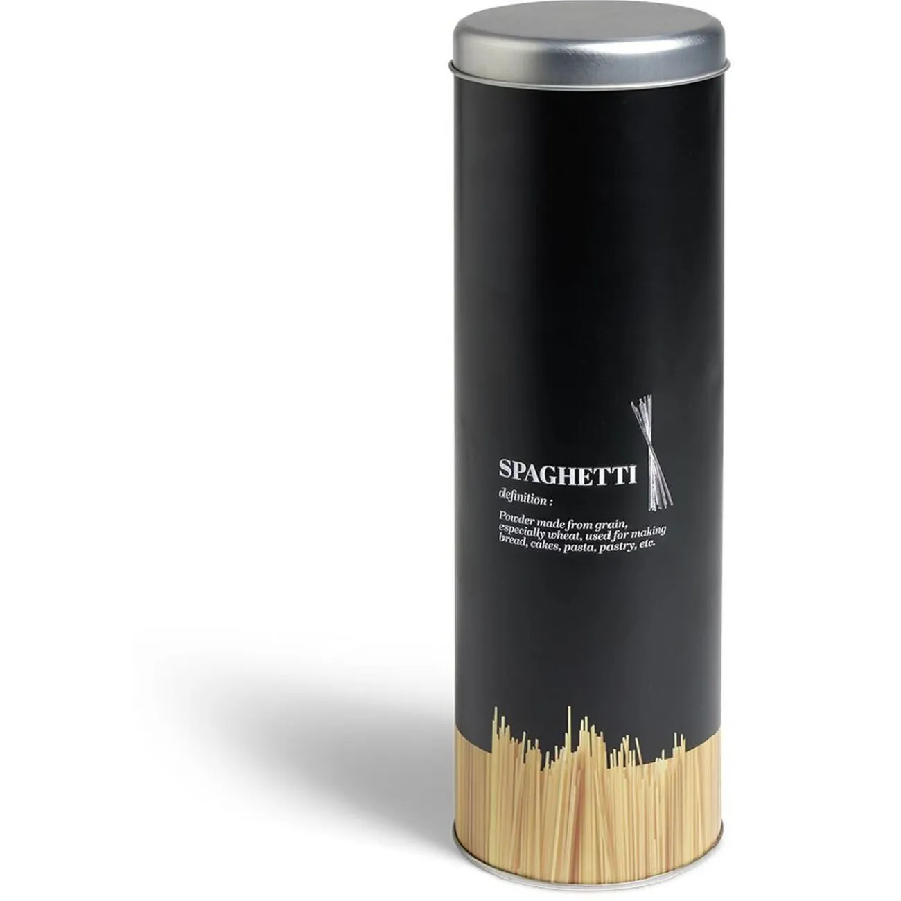 Gifi Boîte à spaghetti en métal noir/imprimé - Ø9xH.29cm