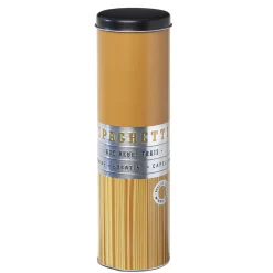 Online Gifi Boîte à spaghettis ronde en métal décorée jaune moutarde