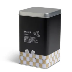 Outlet Gifi Boîte à sucre en métal noir design Sugar - 10,7x10,7xH.17,5cm