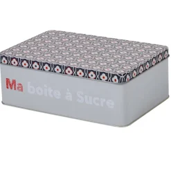 Best Gifi Boîte à sucre rectangulaire grise design carreaux de ciment