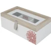 Online Gifi Boîte à thé blanc naturel motif rosace