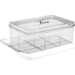 Outlet Gifi Boîte à thé plastique transparent 21,5x15x8,5cm