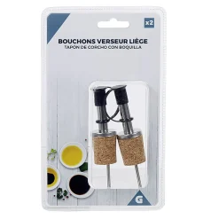 Best Gifi Bouchon en liège avec bec verseur inox x2