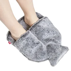 Gifi Bien-Être^Bouillotte pour pieds 1,8L housse fausse fourrure grise