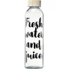 Sale Gifi Bouteille en verre inscription noire avec bouchon en bambou 730 ml