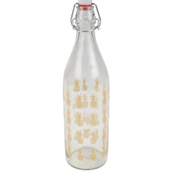 Best Gifi Bouteille en verre Officina style tropical motif ananas 1L