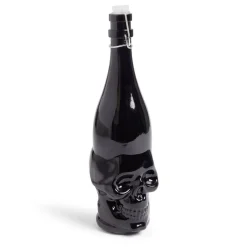 Sale Gifi Bouteille Halloween 1L en verre forme tête de mort noire