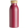 New Gifi Bouteille isotherme acier avec bouchon en bois 400ml Ø6,7xH18cm