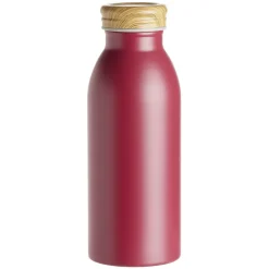 New Gifi Bouteille isotherme acier avec bouchon en bois 400ml Ø6,7xH18cm