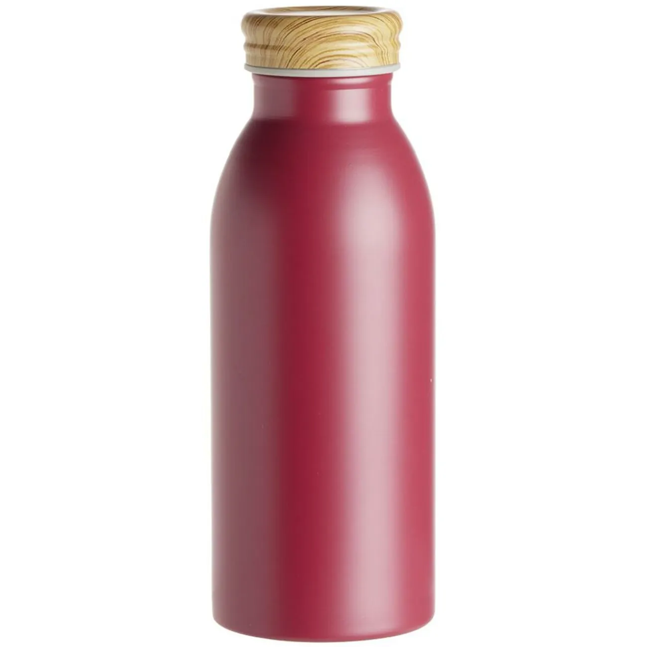 New Gifi Bouteille isotherme acier avec bouchon en bois 400ml Ø6,7xH18cm