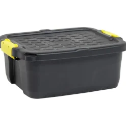 Gifi Rangement|Box de rangement brico noir 24L