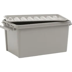 Gifi Rangement|Box de rangement à clip grise 45 L
