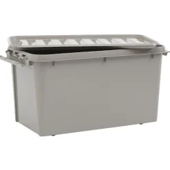 Gifi Rangement|Box de rangement à clips grise 70 L