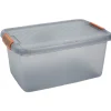 Gifi Rangement|Box de rangement à couvercle 43 L gris