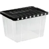 Gifi Rangement|Box de rangement plastique 19 L ouverture papillon noir